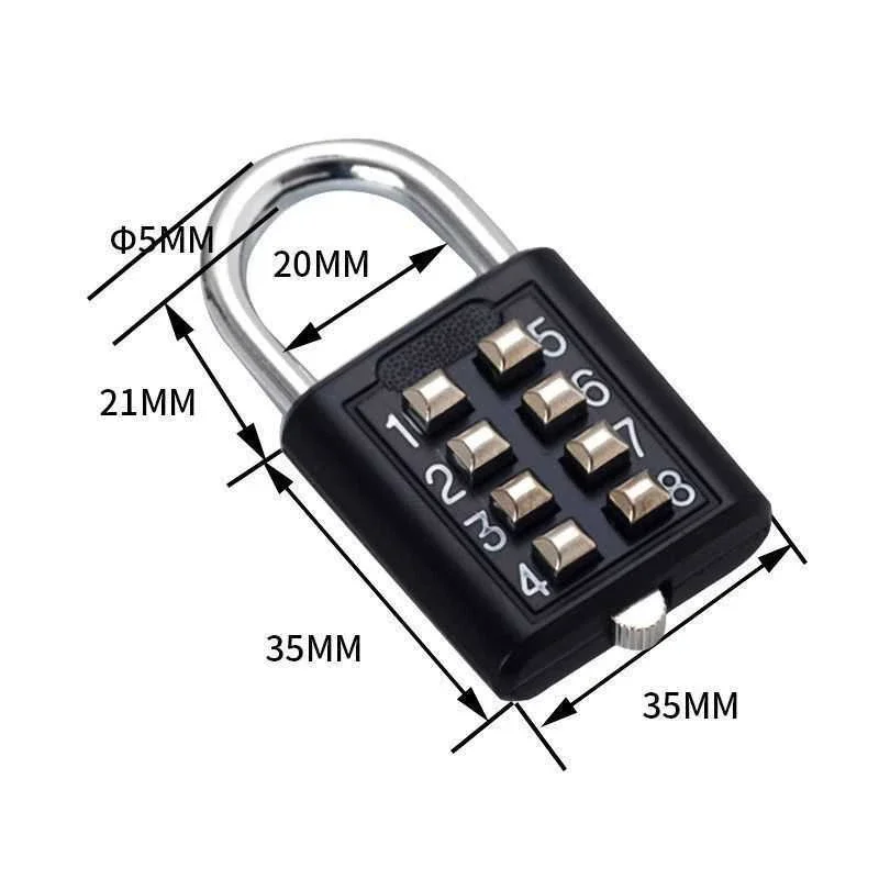 8 Digits Password Code Combination Padlock Zinc Alloy Suitcase Luggage Travel mini padlock security padlock travel padlock luggage padlock digit combination lock combination lock