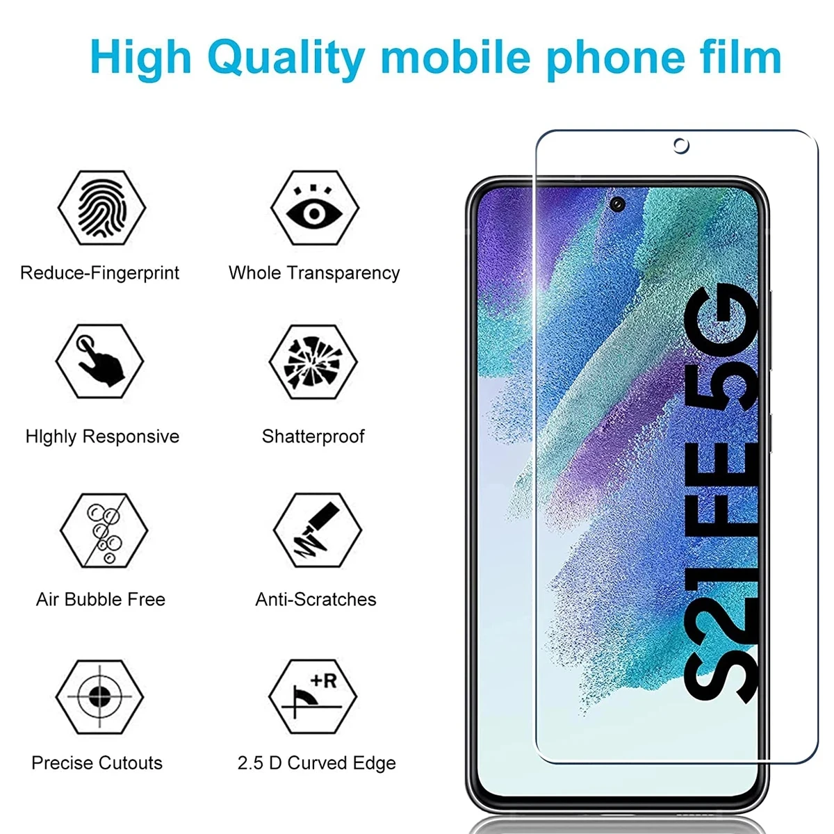 Tempered Glass for Samsung Galaxy A73 A72 A33 A51 A52S A22 A42 S21 S22 S23 Plus S20 FE S24 Ultra Finger Print Screen Protectors