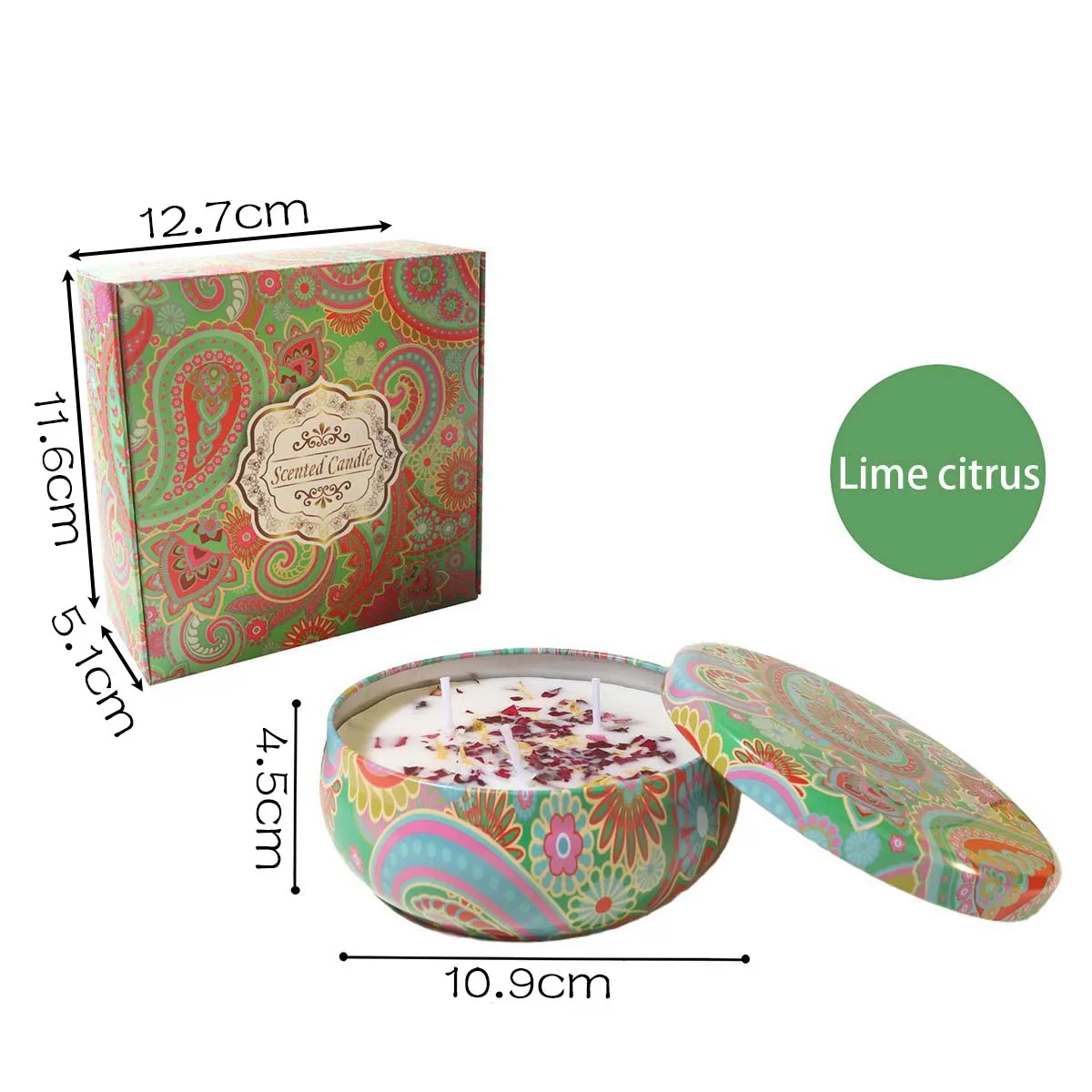 Luxurious Scented Candle Tin with Arabian Pattern - Romantic Fragrance Gift