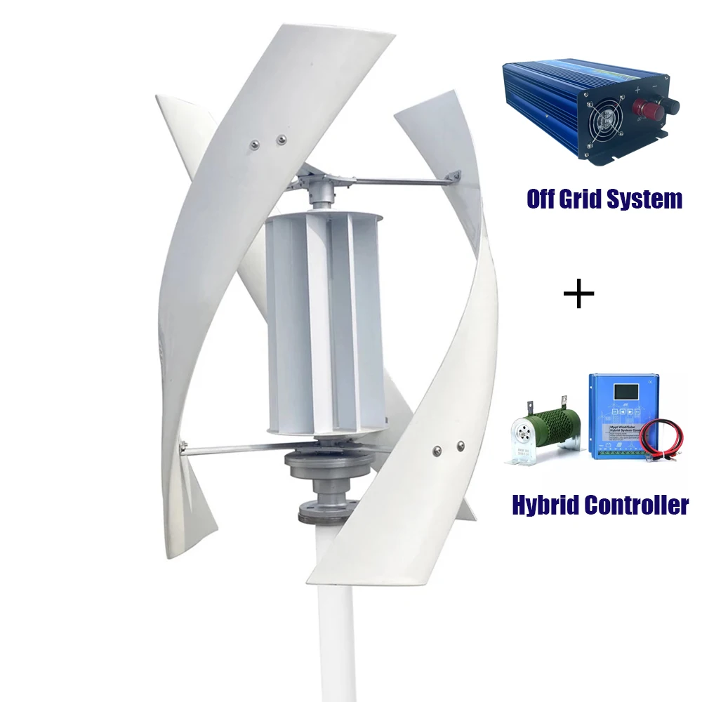 Turbine Éolienne Verticale à Axe 3000W, Générateur d'Massage