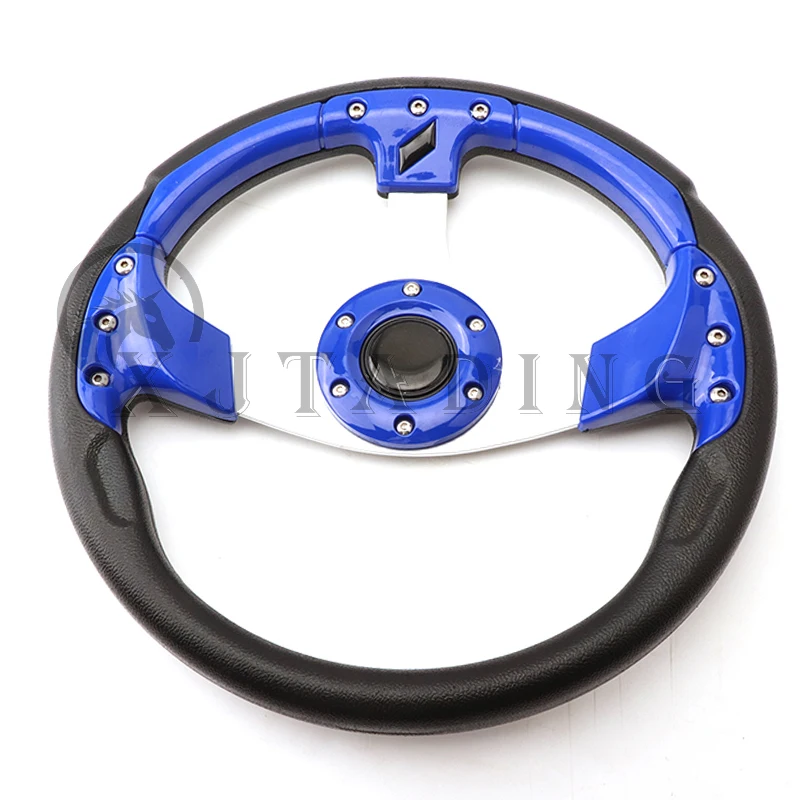 Universal 12.5inch 320mm PU steering wheel leather steering wheel Aluminum Frame Light Weight Modified sports steering wheel suitcase repair parts replacement trolley case universal wheel leather luggage aircraft wheel rim wear resistant silent wheel