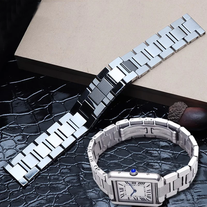 

316L Stainless Steel Watch Strap for Cartier Tank Men Women's Tank Solo London Santos Sweat-Proof Breathable Watch Band 20mm23mm