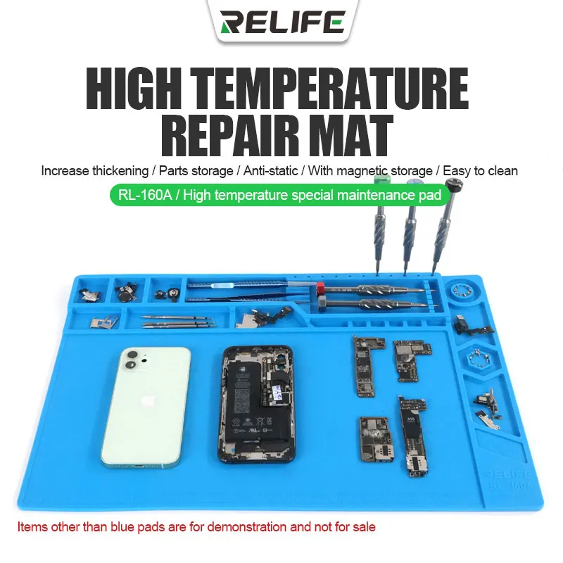 

RELIFE RL-160A High temperature 500℃ repair mat anti-static with magnetic parts storage maintenance silicone pad for welding