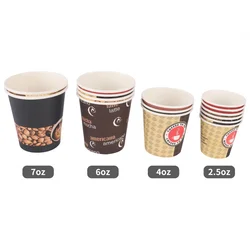 Customized productWholesale Printing 4oz 6oz 7oz Single Wall Disposable Paper Cups customized hot coffee paper cup