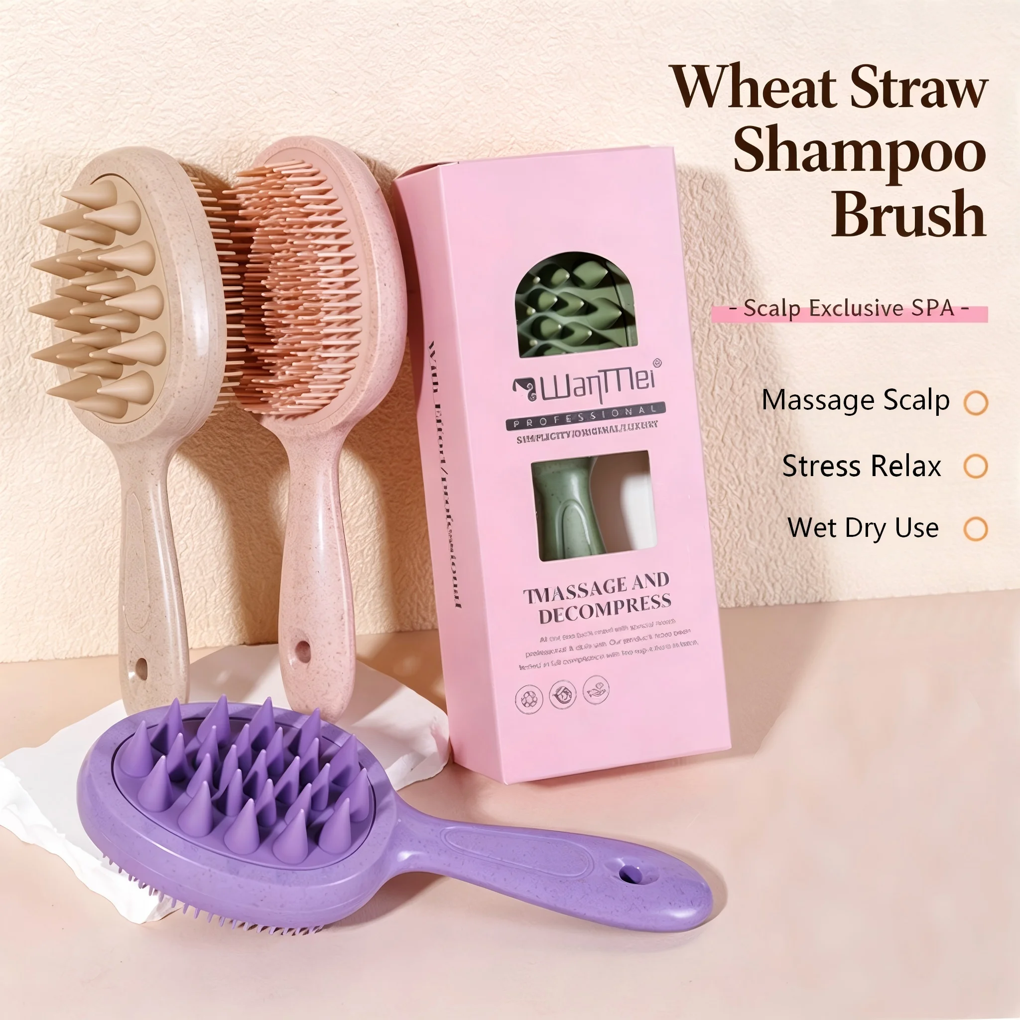 Massaggiatore per Cuoio Capelluto 2 in 1, Spazzola per Shampoo a Doppia Faccia, Pettine in Silicone per Crescita dei Capelli e Rimozione della Forfora, Uso su Capelli Bagnati o Asciutti