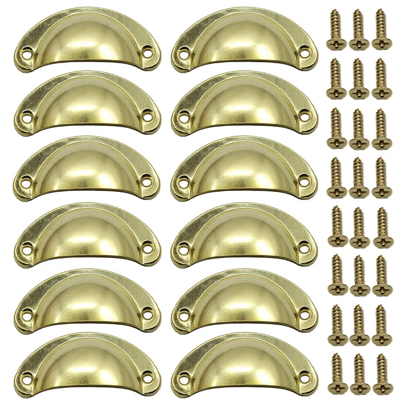 1/6/12Pcs Schublade Schrank Griffe Shell Pull Griffe Halbmond Küche Schrank Schrank Tür Knöpfe Vintage Schublade knöpfe Hardware – Detail 23