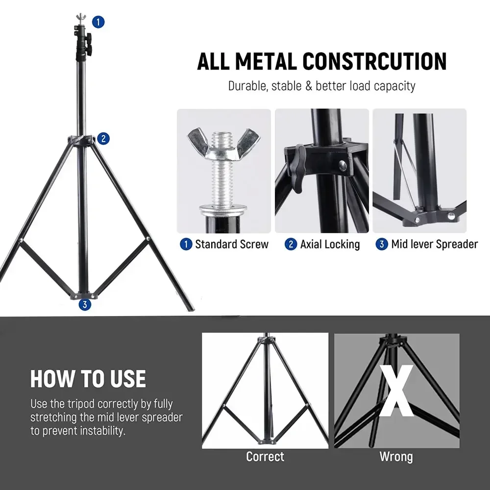Background Stand 2x2/3m Aluminum Alloy Studio Photo Frame Backdrop Stands Support System Professional Photography Accessories