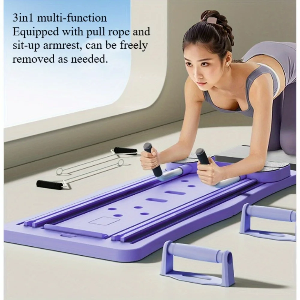 Multifunctional Abdominal Muscle Board Pilates Skateboard 3 in 1 Abdominal Muscle Board with Drawstring Portable