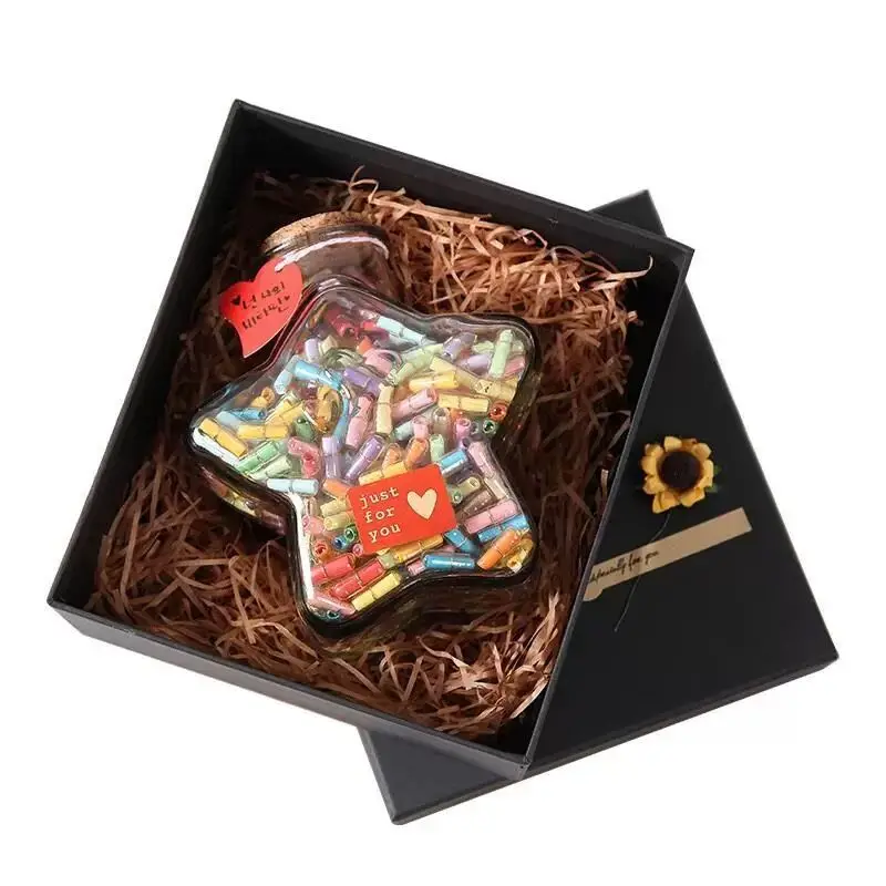 2X Iron Tower/Heart/Bear/Gourd/Cat Wishing Bottle With Cork Plastic Bottle Candy Box Transparent Empty Message Lucky Star Bottle 6