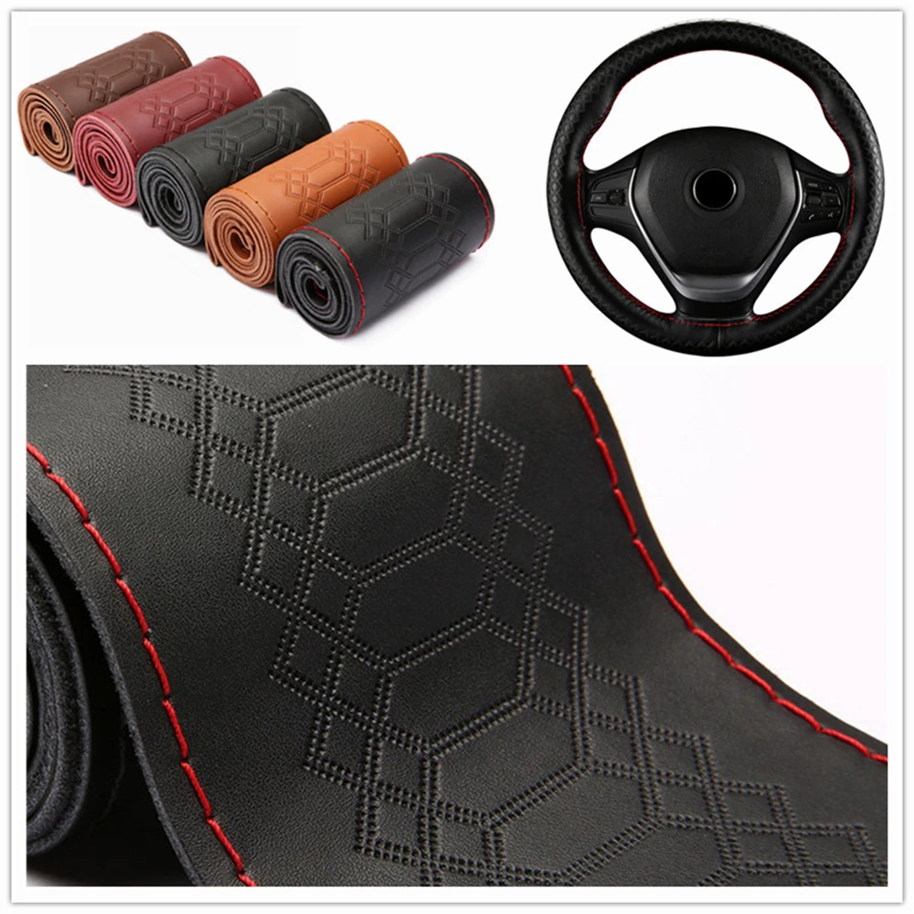 2PCS Car Steering Wheel Carbon Fiber Universal Car Steering Wheel Booster Cover Non-Slip Accessories
