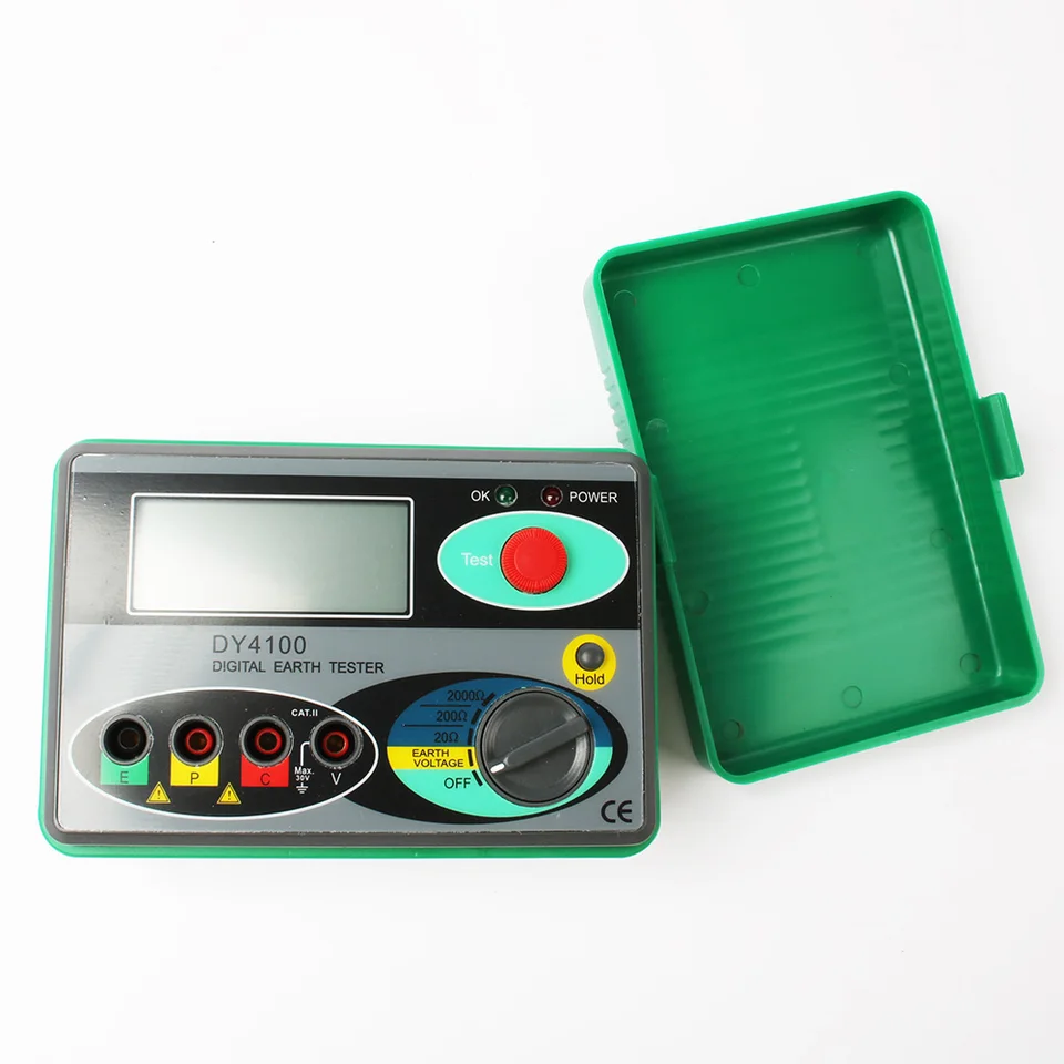 DY4100A Grounding Resistance Tester, Digital Ground Resistance Meters 0~2000 Megohmmeter, 0-600 V, Earth Resistance Gauge, Solar Voltage Measurement