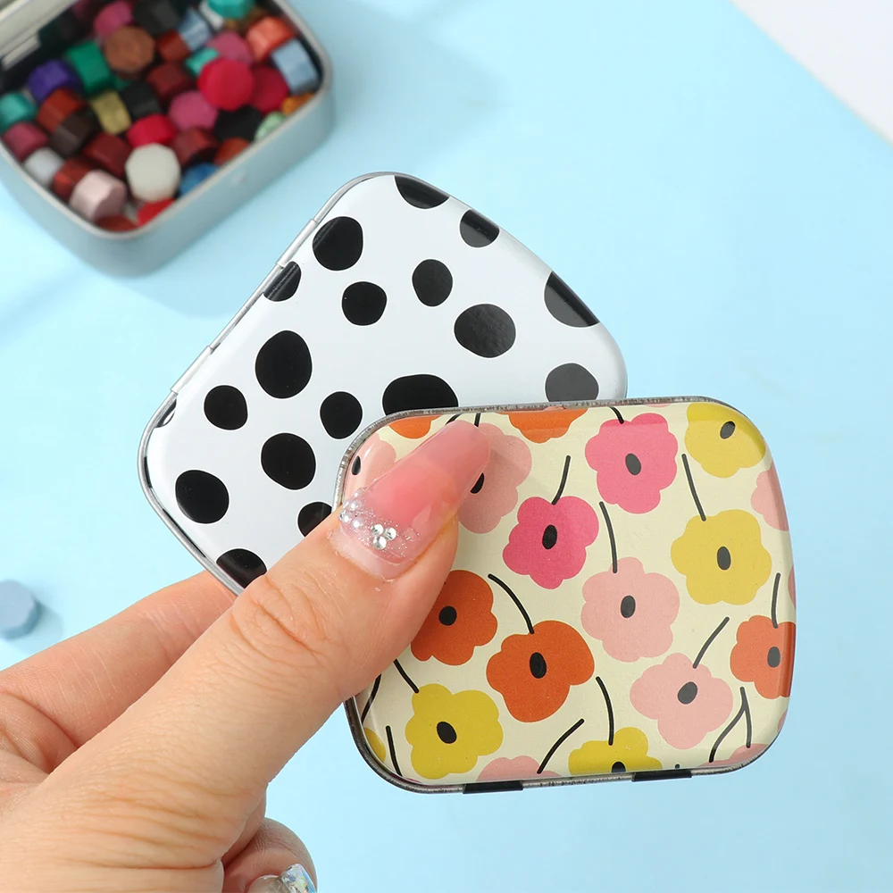 Mini Metal Hinged Tin Box Portable Empty Tins Small Storage Container Container Kit Jewelry Collect Home Organizer 60x45x15mm