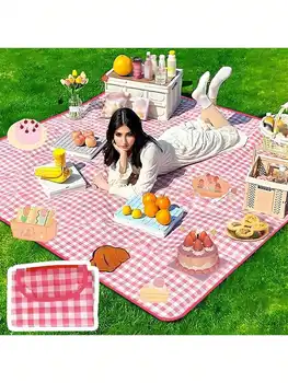1Pc Large Plastic Thin Waterproof & Sandproof Picnic Mat, Outdoor Blanket - Perfect For Camping, Family & Friends Outings