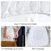 100% Cotton Fitted Bed Sheet with Elastic Band Solid Color Anti-slip Adjustable Mattress Cover for Single Double King Queen Bed 5