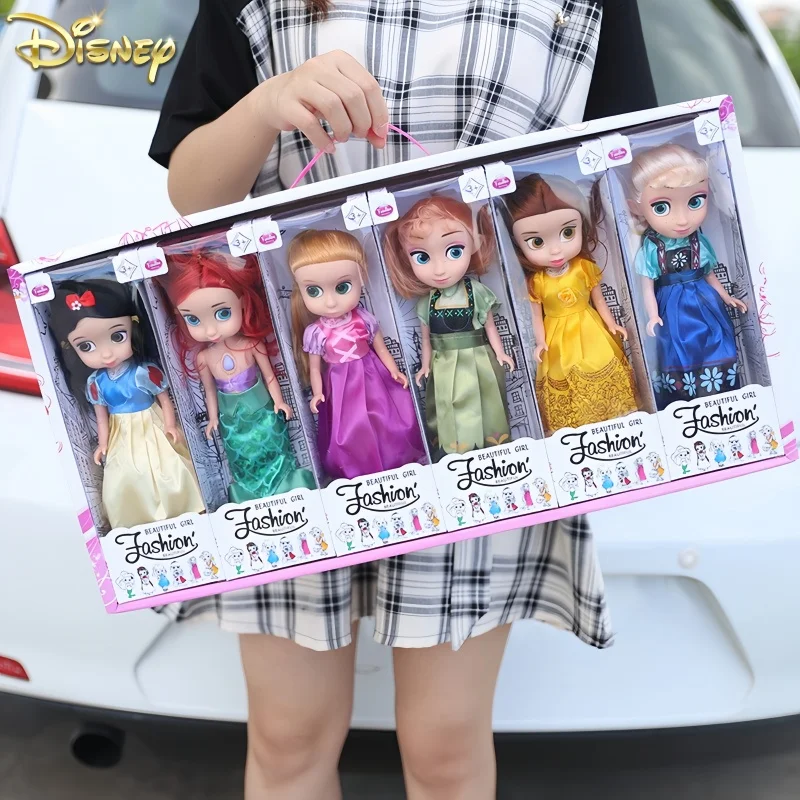 Disney Princess Doll Frozen Doll Gift Box Set Elsa Anna Ariel Biancaneve Little Princess Dress Up Doll Girl Play Toy