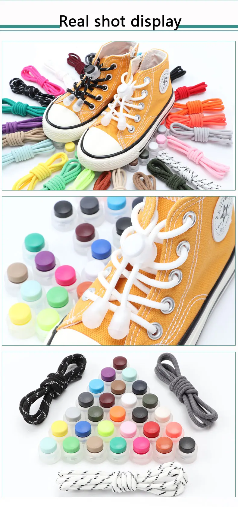 Lazy Shoelace Spring Buckle Elastic Laces Sneakers Press Locks Decoration No Tie Shoelaces Holder Casual Shoes Quick Accessories