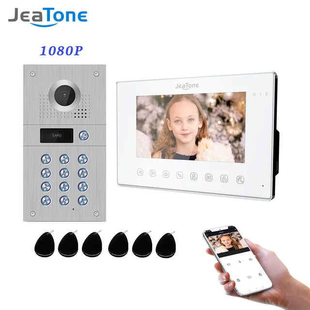 Jetone 7 Inch Tuy Drdloze Wifi 1080P Video Intercom Voor Home Video Deurbel Wchtwoord Unlock Ahd Screen Wifi Intercom systeem|Video Intercom|  