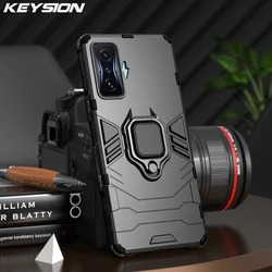 KEYSION Shockproof Armor Case for Xiaomi POCO F4 GT F4 5G F3 GT Ring Stand Phone Back Cover for Redmi K50 Gaming K50 Pro K40 Pro