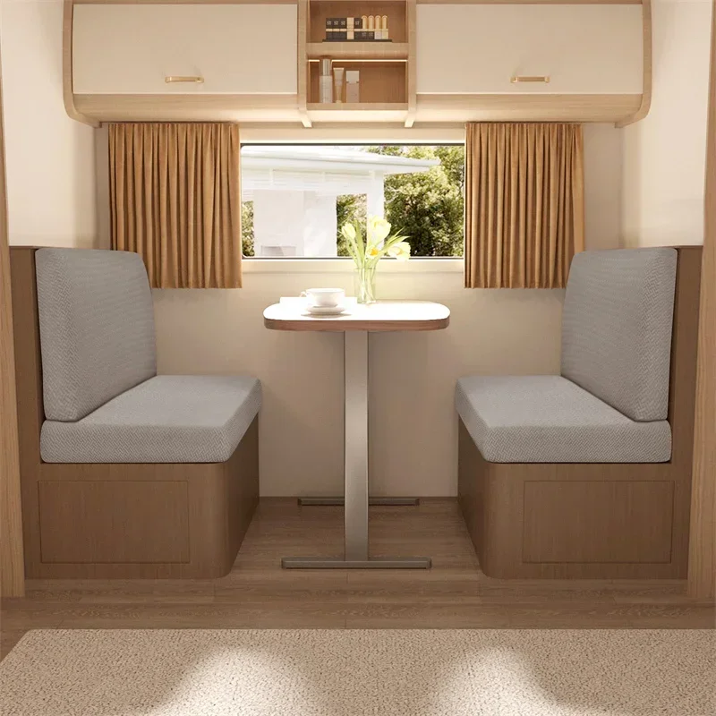 2pcs/set Jacquard RV Covers Stretch Car Camper Dinette Sofa Covers Adjustable Dust-proof Dining Seat Covers Bench Backrest Case 3