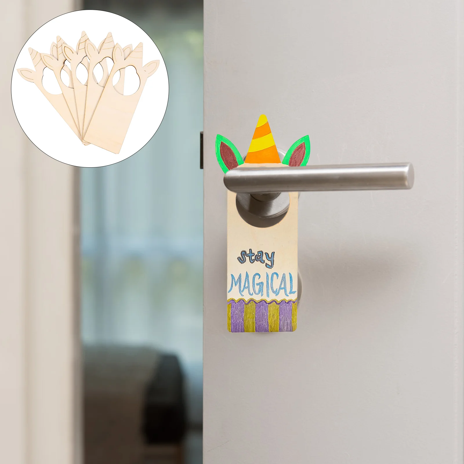 

5pcs Doorknob Pendants Blank DIY Window Handle Hanging Ornaments for Pub Bar