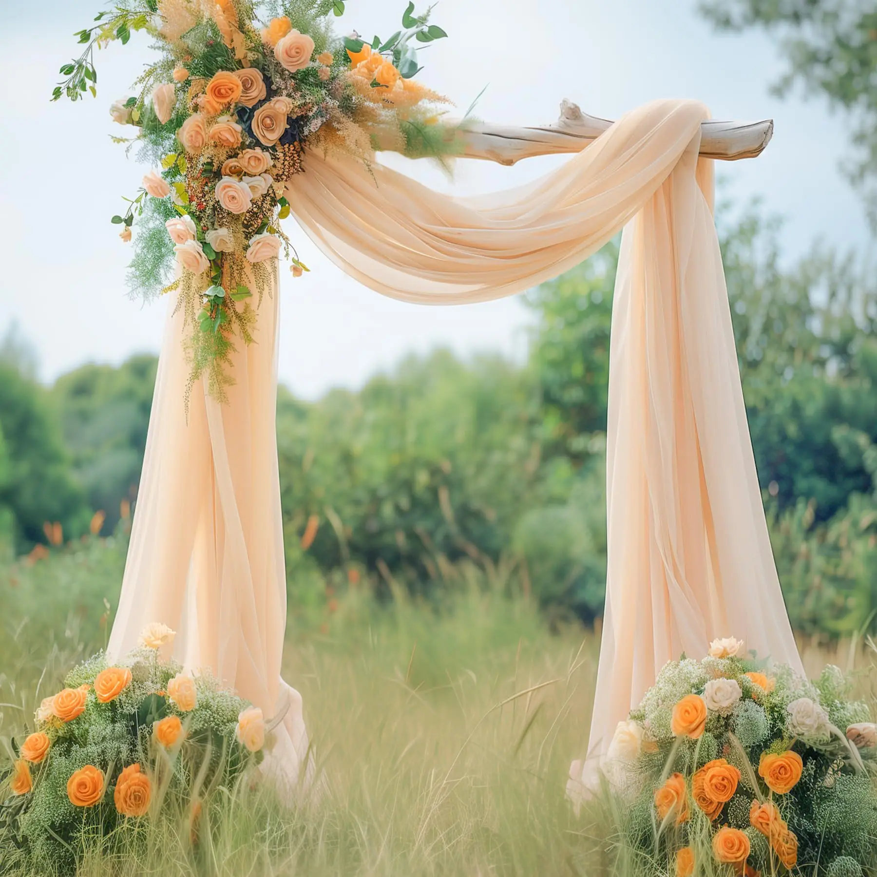 Chiffon fabric curtains 6/10M for wedding arch ceremony reception decorations party stage bridal shower