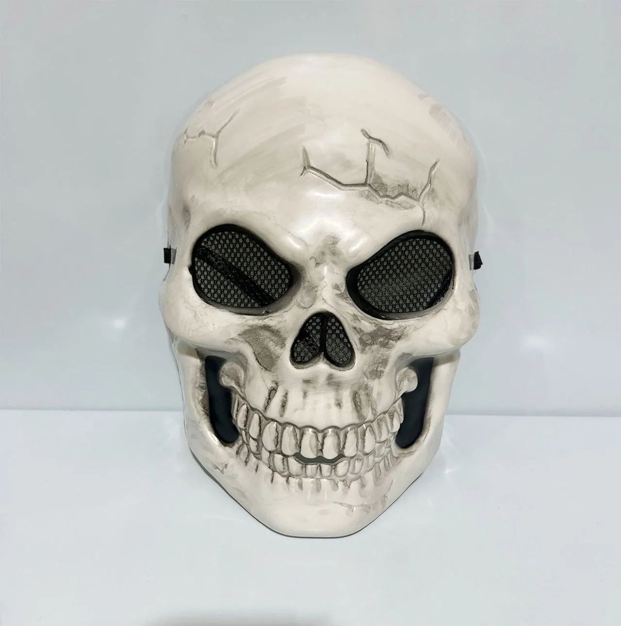 Halloween Full-Face Skeleton Mask - Scary Cosplay & Haunted House Costume Prop