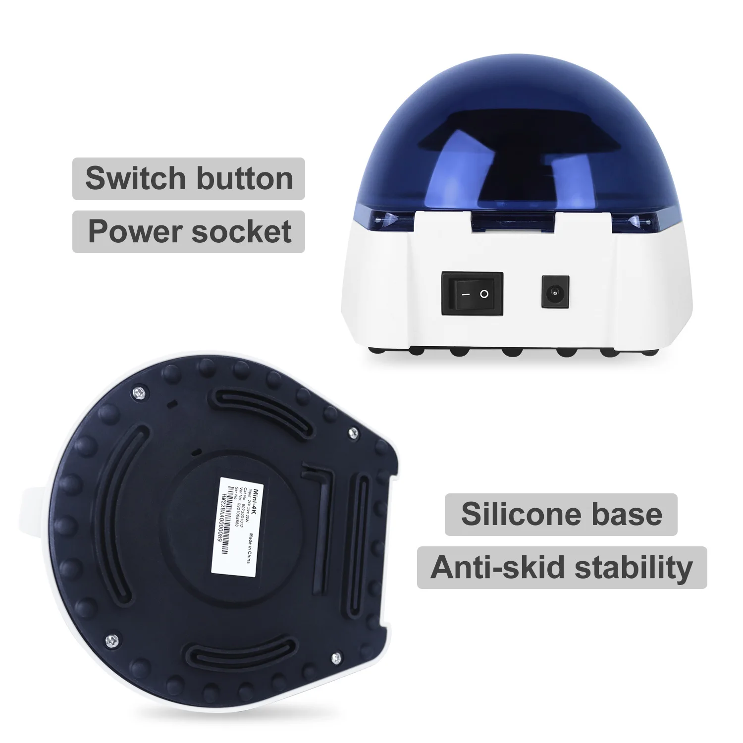 Laboratory Mini Pcr Centrifuge 7000rpm Fixed Speed Medical Blood Plasma Centrifuge Mini-4K Compatible with 2mL Tube centrifuge machine,pcr centrifuge tube