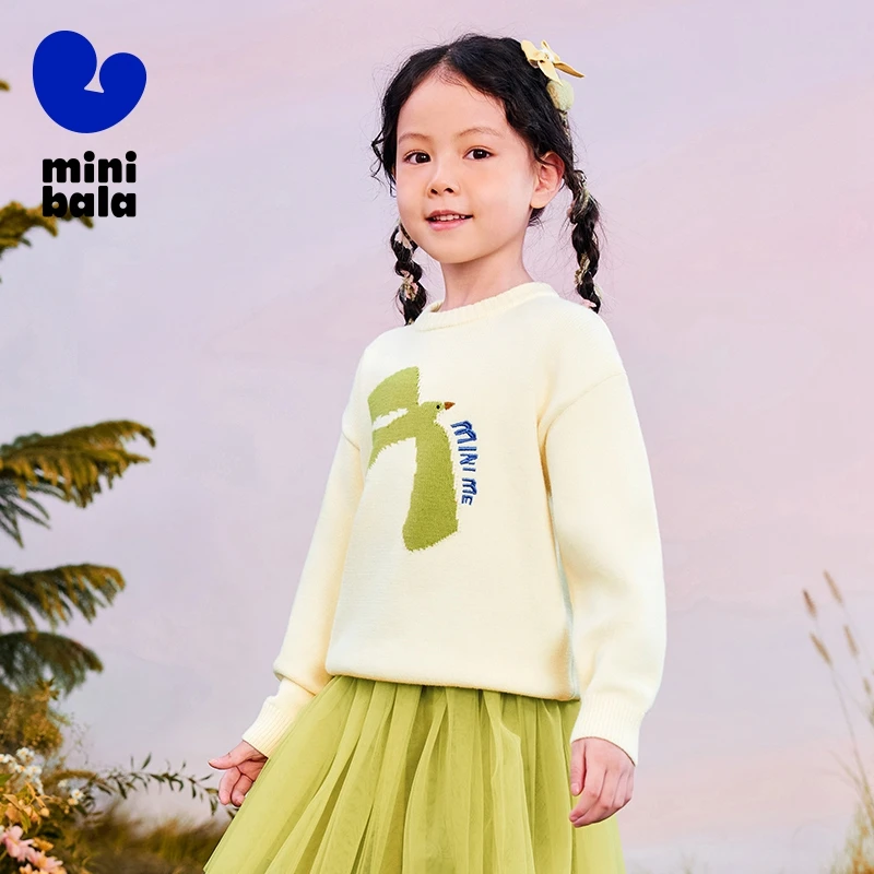 남아 및 여아용 미니 발라 니트웨어, 2024 가을 및 겨울 신제품 니트웨어