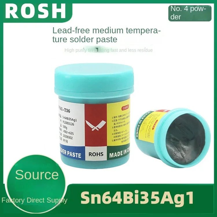 500g/bottle Lead-free medium temperature solder paste 641 factory environmental protection solder paste manufacturer Sn64Bi35Ag1