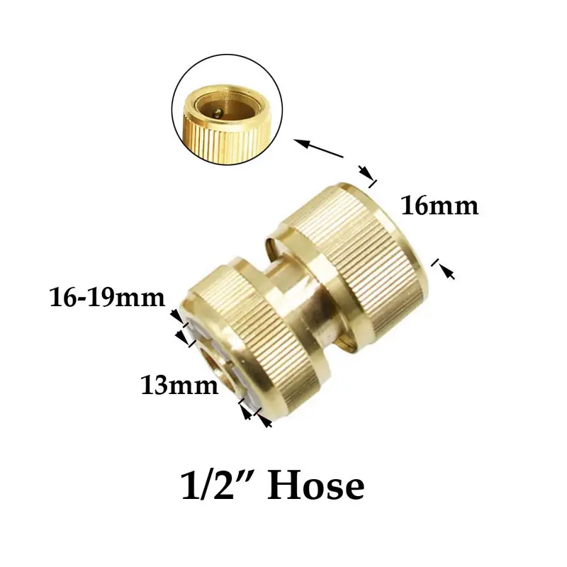 1/2'' 5/8" 3/4'' 1'' Brass Hose Quick Connector Water Stop Fitting Copper Thread Tap Coupling Garden Watering Gun Adapter - Image 10