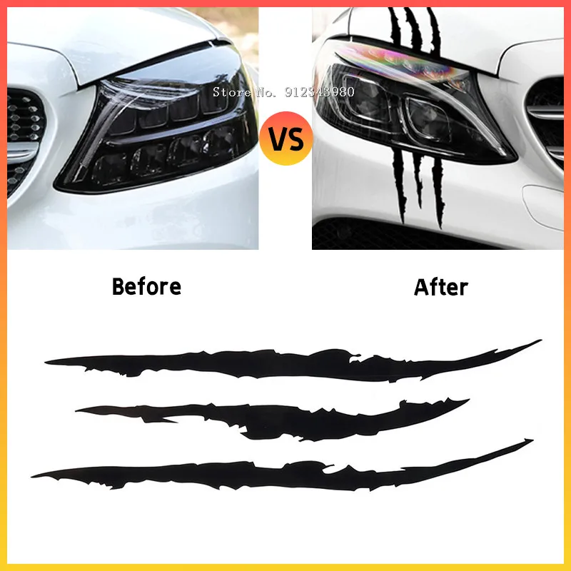 

Auto Car Motorcycle Sticker Reflective Monster Claw Scratch Stripe Marks Headlight Decal Car Stickers 40cmX12cm car accessories