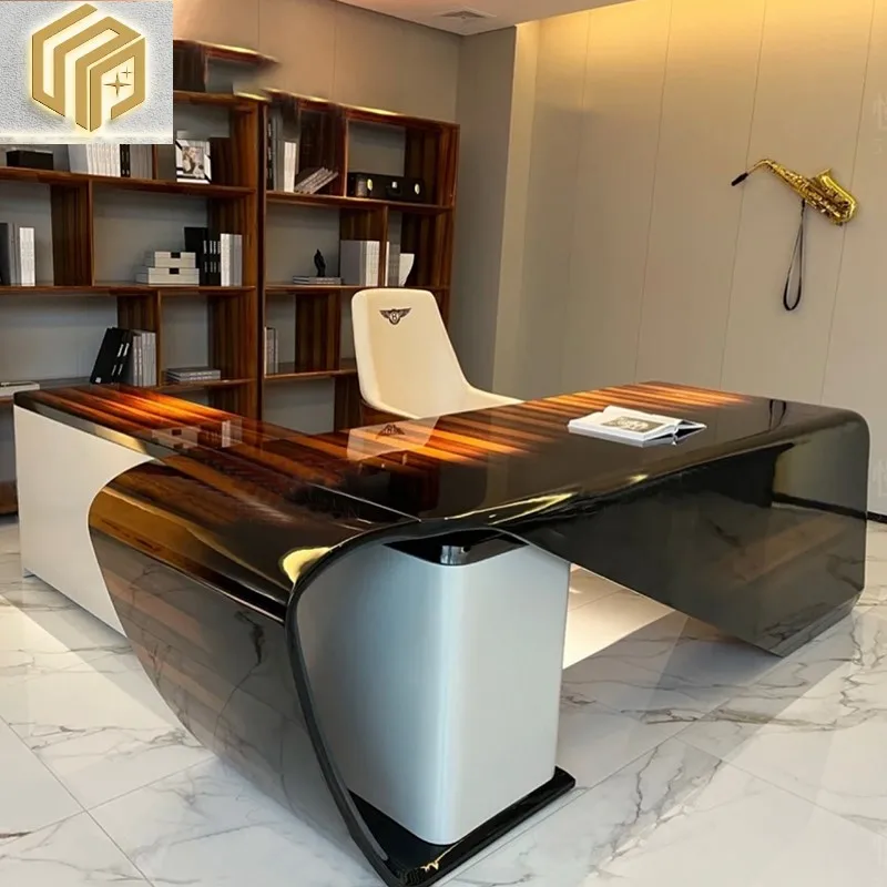 Household office desk light luxury designer office furniture solid wood