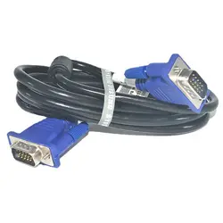 High-Definition VGA Cable with Magnetic Ring for Computers and Projectors (Black)