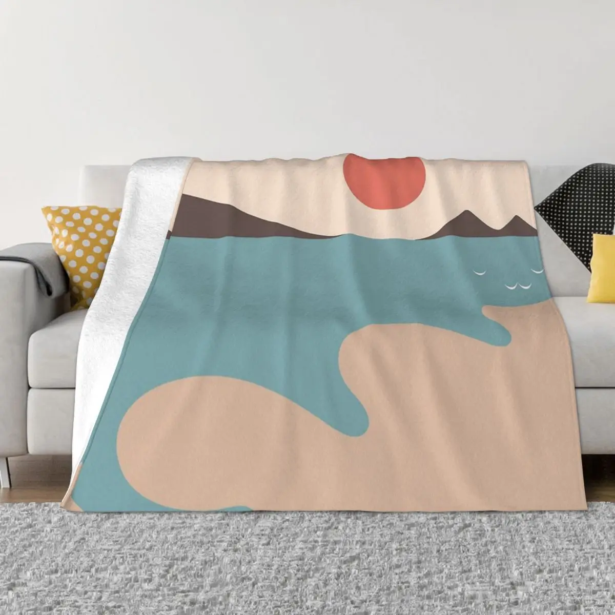 

Фланелевое Одеяло с абстрактным изображением кота, пейзажа, весна-осень, теплое постельное белье для зимы