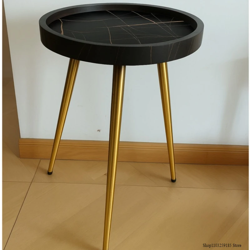 طاولة صينية سوداء مستديرة