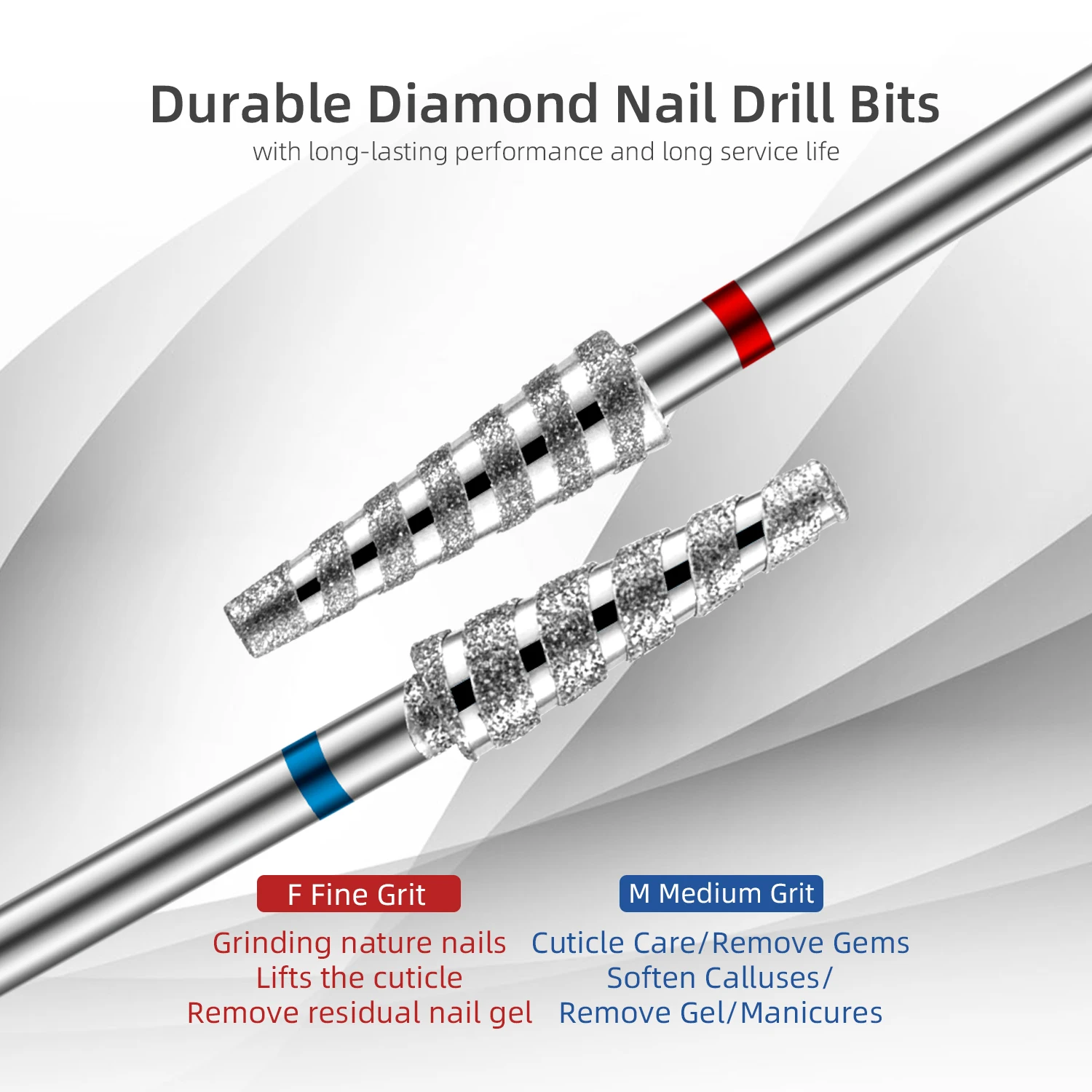 Nail Care Tools 5PCS Tornado Diamond Nail Drill Bit For Nail Drill 3/32'' Manicure Milling Cutter Cuticle Care Rotary Burr Accessories
