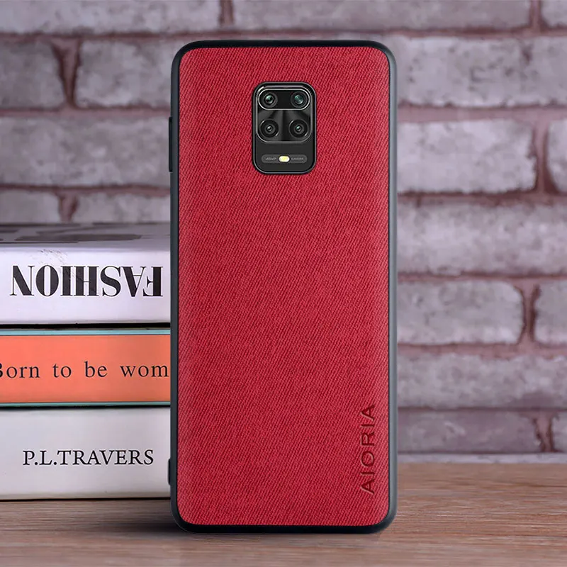 Luxury Textile Leather Skin Soft Phone Cover - Elegant Case for Redmi Note 9 Pro/9S/9T