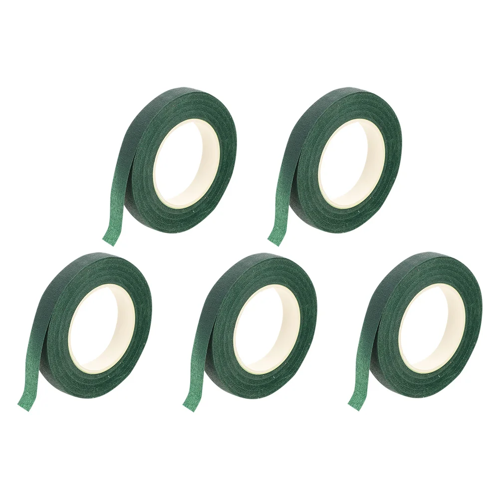 선물 부케 녹색 테이프 꽃집 공예 테이프, 스템 배열 도구, 종이 꽃, 꽃다발 포장용, 5 롤