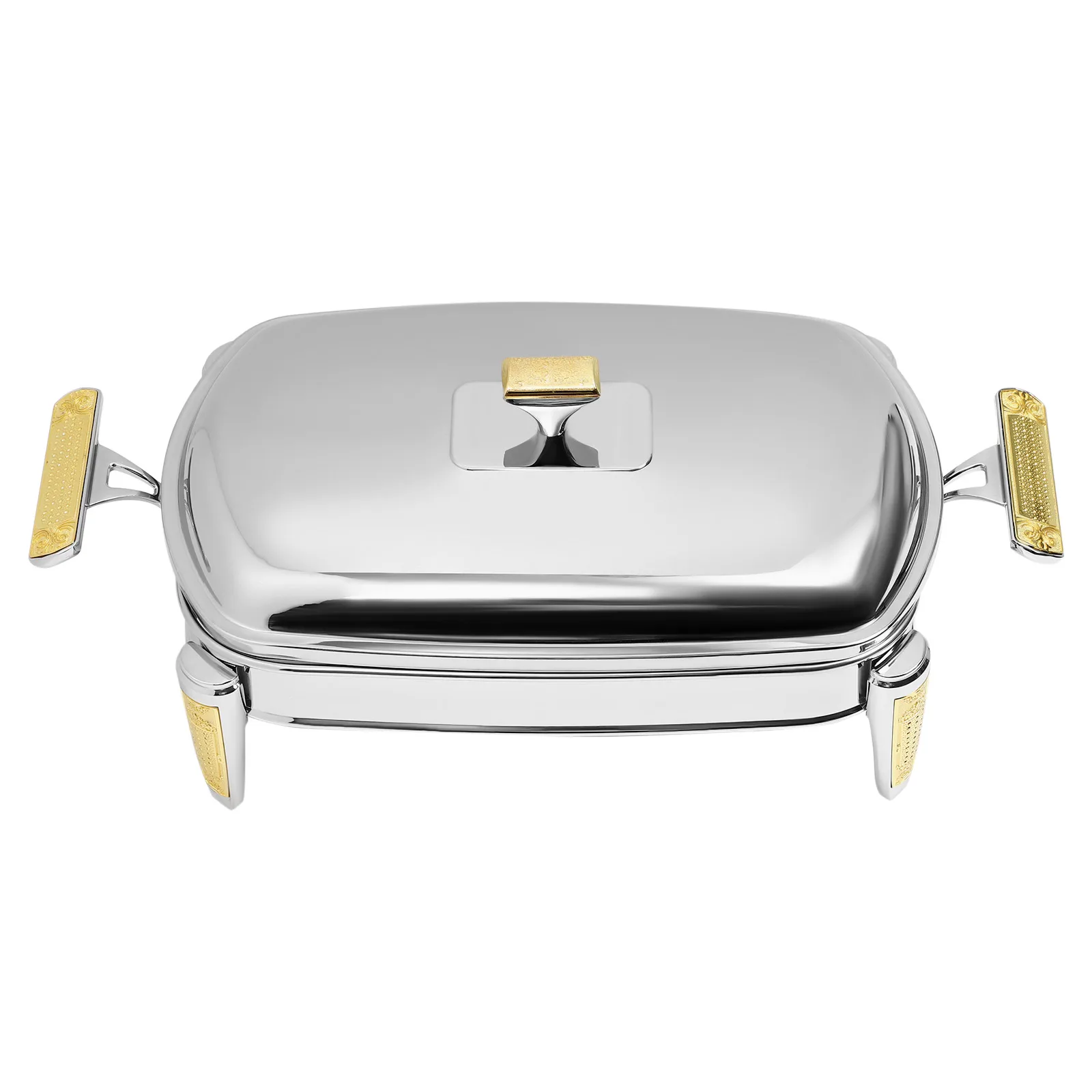 Chafing Dish 2,2 Liter Edelstahl-Lebensmittelheizung Gerichte Heizbehälter für den Haushalt zum Warmhalten von Speisen Silber – Detail 7