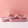 Pet Cat Bowl Automatic Feeder Water Dispenser Dog Cat Food Bowl with Drinking Raised Stand Double Dish Bowls for Cats Dogs Pet 3