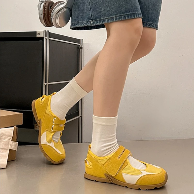 브랜드 플랫 여성 운동화 캐주얼 스포츠 신발 Marie Jane Loafers 새로운 샌들 메쉬 2025 Summer Fad Comfort Running sneakers