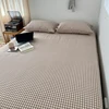 1PC Bed Sheet (Excluding Pillowcases), Soft and Comfortable Grid Bedding Sheet, Suitable for Bedrooms and Guestrooms 2