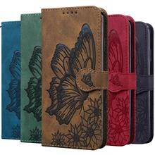 

RYWER Leather Phone Case Retro Flip For iPhone 6 7 8 SE 2 6S Plus 12 11 Pro X XS XR Max Card Holder Butterfly Stand Book Cover