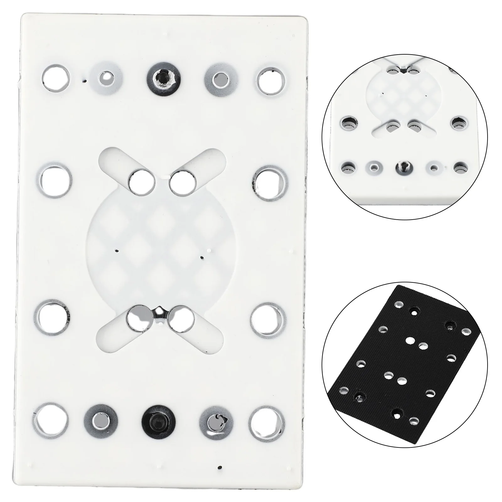 High Quality Sanding Pad Polishing Disc Square Stable Performance 12 Holes 130x80mm 8mm Thick Aluminum Plate + PU Foam adjustable dowel maker 8mm 20mm electric drill carbide inserts dowel maker high speed dowel cutter dowel plate metric 8 holes