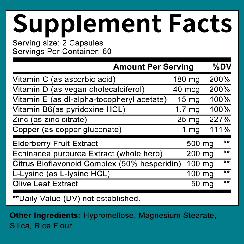 Multivitamin with Elderberry Extract, Antioxidant, Supports Anti-Aging, Metabolism, Immune, Bone Health, 120 Capsules