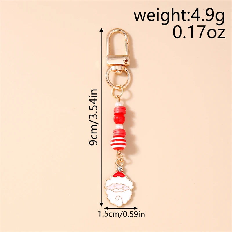 Niedliche Weihnachts-Schlüsselanhänger Emaille Weihnachtsmann Schneemann Anhänger Schlüsselringe für Frauen Männer Auto-Schlüssel Handtaschen-Schlüsselketten DIY Schmuck Geschenke – Detail 2