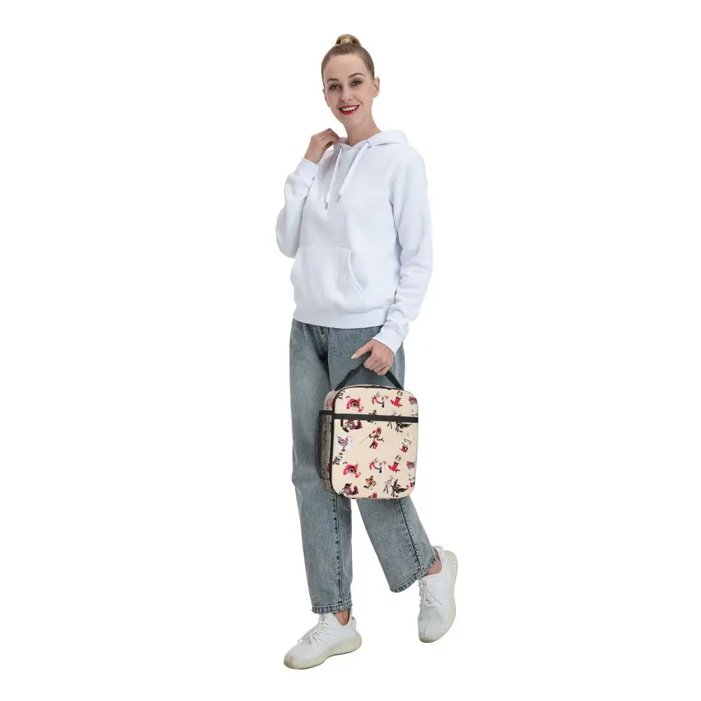 Hazbin Hotels Anime isolierte Lunch pakete Lebensmittel behälter Taschen tragbare Thermo kühler Lunchboxen für Schul büro – Detail 30