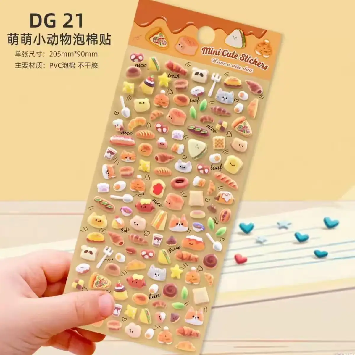 귀여운 동물 음식 3D 스폰지 버블 스티커 장식 데칼 귀여운 보상용 푹신한 폰 케이스 스티커 문구 용품