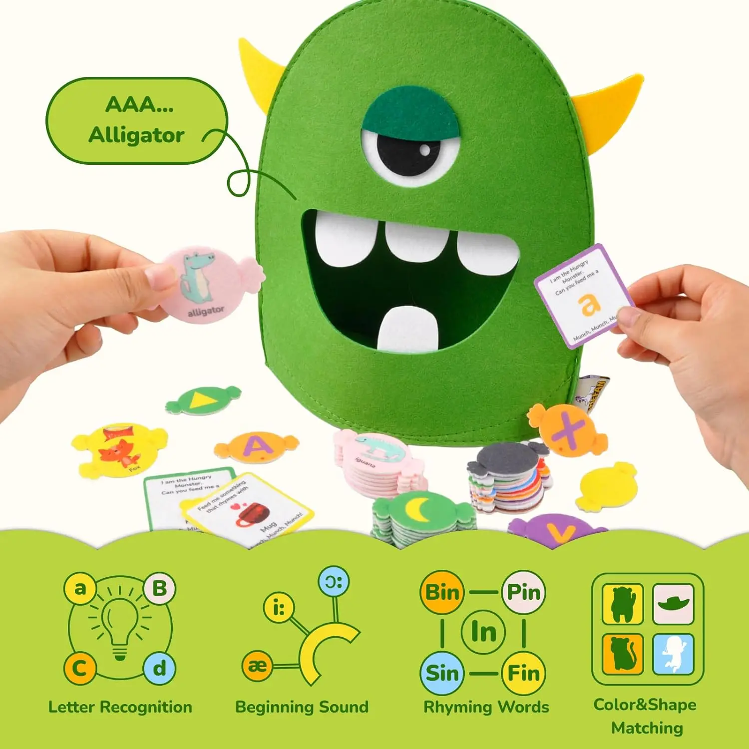 Montessori Letter Recognition Matching Game Social Emotional Learning Toy  to Express Emotions for Kids Age 3+ 5