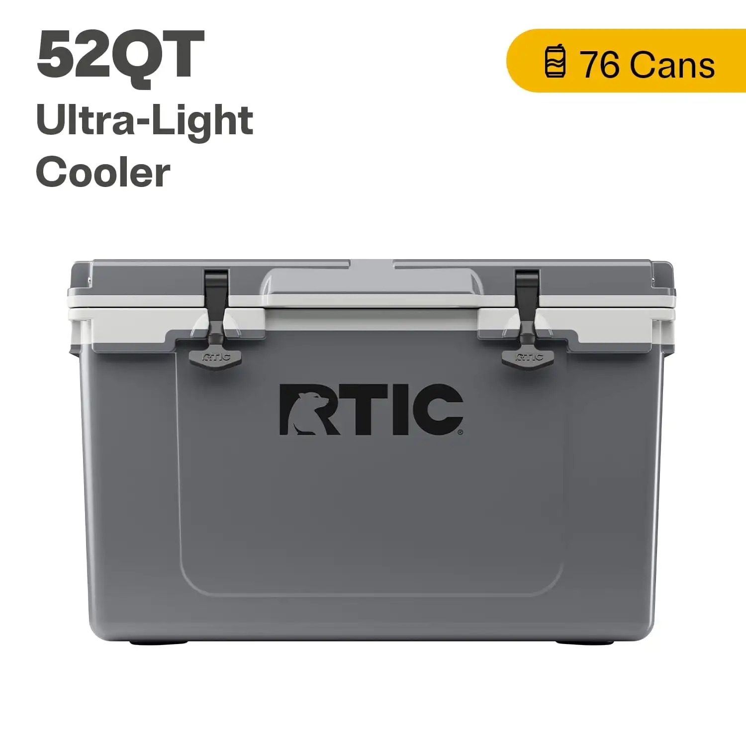 

52 QT Ultra-Light Hard-Sided Ice Chest Cooler, Dark Grey And Cool Grey, Fits 76 Cans